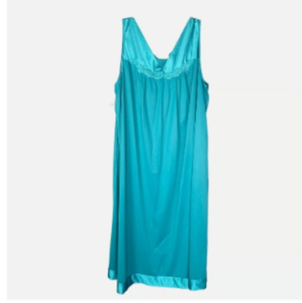 Vintage Vanity Fair Slip Dress AQUAMARINE women's size medium